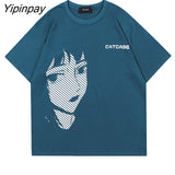 Yipinpay Men T-Shirt Oversized Harajuku Anime Girl Print Aesthetic Y2k Tops Tees Summer Short Sleeve Cotton Hip Hop Clothing