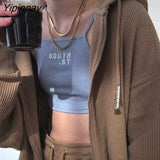 Yipinpay Hooded Sweatshirt Brown Waffle Winter Jacket Top Oversized Hoodie Solid color Retro Woman Clothes Long Sleeve Pullover