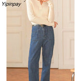 Yipinpay 2023 Winter Korean Style Long Sleeve V Neck Sweater Women Minimalist Slim Crop Tops Ladies Knit Pullovers Female Clothing