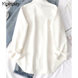 Yipinpay 2023 Winter Korean Style Long Sleeve Wool Liner Shirt Women Casual Button Thick Ladies Tunic Autunm Female Clothing Tops