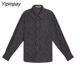 Yipinpay 2023 Spring Sexy Long Sleeve Floral Embroidery Shirt Blouse Women Lace Transparent Button Up Oversize Female Shirts Tops