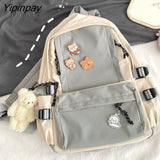 Yipinpay Women's Backpack Kawaii Y2k Harajuku Pendant Ulzzang Cute Dropshipping School Bags Zipper Ins Korean Fashion Vintage Female Bag
