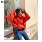 Yipinpay 2023 Winter Minimalist Long Sleeve Women Sweater Korean Style Turtleneck Solid Ladies Knit Pullover Female Loose Clothing