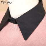Yipinpay Ladies Blouse white fake collar turndown collar 2023 Fashion Elegant Women Fake Half Shirt Detachable Female Clothing