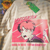 Yipinpay Men T-Shirt Oversized Anime Hip Hop Harajuku Jujutsu Kaisen Short Sleeve Dropshipping Streetwear Loose Tops Tee Graphic Clothes