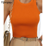 Yipinpay Sexy Knit Short Vest Women Corset Crop Top Summer 2023 Streetwear Ribbed Tank White Basic Knitting Tees Sexy Bodycon Tops
