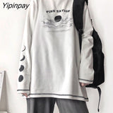 Yipinpay Women T-shirts Long Sleeve Loose Solid 2YK Turtleneck Womens T-shirt All-match Simple Leisure Korean Style Trendy Chic Soft