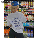 Yipinpay Women Hip Hop Letter print T Shirt Streetwear Harajuku Floral T-Shirt Summer Short Sleeve Tshirt Cotton Tops Tees HipHop