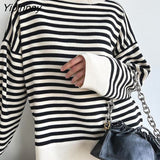 Yipinpay Baggy Sweater Pullover Women Long Sleeve Knit Tops Jumper Mujer Autumn Winter Pull Vintage Streetwear Knitted Sweaters