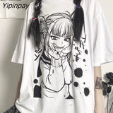 Yipinpay Women Tshirt Punk Grunge Streetwear Ladies Top Tshirts Harajuku Clothes Summer Sexy Female Tee Aesthetic Loose
