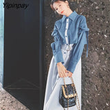 Yipinpay 2023 Spring Office Lady Long Sleeve Fake Two Pieces Work Maxi Dress Women Patchwork Sashes Shirt Dresses Free Shipping