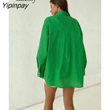 Yipinpay 2023 Spring Casual Long Sleeve Loose Women Cotton Shirt Korea Style Button Solid Woman Tunic Blouse Female Clothing Top