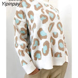 Yipinpay Women Print Warm Sweater Turtleneck Knitting Thick Pullovers Tops Female Jumpers Autumn Winter Streetwear Loose Knit Sweaters