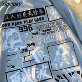 Yipinpay Women Oversize Tshirt Cartoon Cotton Harajuku Anime Female Kawaii Y2k Tops Tee Short Sleeve Fashion Summer Funny Hip Hop Clothes