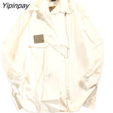 Yipinpay 2023 Autum Safair Style Chian Oversize Corduroy Women Shirt Y2K Loose Long Sleeve Button Up Female Blouse Clothing Tops