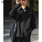 Yipinpay Spring Office Lady Long Sleeve Corduroy Thick Women Shirt Korean Style Hollow Out Button Up Blouse Female Work Clothes Tops