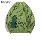 Yipinpay Winter Knitted Harajuku Women Oversized Sweaters Long Sleeve Cartoon Pullover Japanese Y2K Kawaii Streetwear Clothes Tops