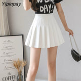 Yipinpay Women Mini Skirt Pleated Sexy Kawaii Y2k High-Waisted Harajuku Gothic Clothes Korean Vintage Dropshipping Female Clothing