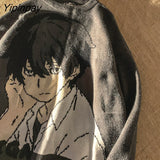 Yipinpay Women's Jumper Ladies Sweater Oversize Pullover Anime Streetwear Top Harajuku Long Sleeve Knitted Y2k Korean Goth Winter Clothes