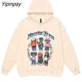 Yipinpay Sweatshirts Women Oversized Pullover Hip Hop Korean Fashion Streetwear Aesthetic Harajuku Grunge Print Tops Y2k Clothes