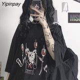 Yipinpay Summer Loose Vintage women tshirt Ulzzang rabbit Street Harajuku cartoon Print Short Sleeve dropshipping clothes