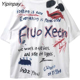 Yipinpay Women's T-shirts Loose Streetwear Harajuku Letter Print Summer 2023 Fashion Female Tshirt dropshipping Casual Aesthetic