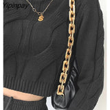 Yipinpay 2023 Winter Korea Style Turtleneck Long Sleeve Women Sweater Streetwear Solid Crop Tops Ladies new in Knit Pullover Tops