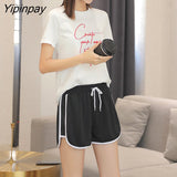 Yipinpay Women's Shorts Oversize Casual Cycling High Waist Harajuku Korean Fashion Aesthetic Summer Sweatpants Streetwear Female Clothing