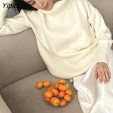 Yipinpay Women Turtleneck Baggy Sweater Pullovers Long Sleeve Loose Knitted Tops Streetwear Thick Jumper 2023 Autumn Winter Knit Sweaters