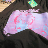 Yipinpay Men T-Shirt Oversized Anime Hip Hop Harajuku Jujutsu Kaisen Short Sleeve Dropshipping Streetwear Loose Tops Tee Graphic Clothes