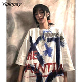 Yipinpay Women's T-shirts Loose Streetwear Harajuku Letter Print Summer 2023 Fashion Female Tshirt dropshipping Casual Aesthetic
