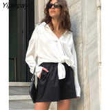 Yipinpay 2023 Spring Elegant Long Sleeve Women White Shirt Office Lady Fashion Button Up Woman Tunic Blouse Work Clothing Top
