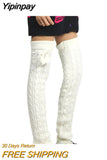 Yipinpay Women Long Knitted Socks Female Lingerie Thigh High Socks Harajuku Sexy Compression Stockings for Women Fall Winter 2023