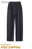Yipinpay Loose Sweatpants 2023 Autumn Women Red Sport Pants High Waist Loose Trouser Female Fashion Streetwear Straight Pants