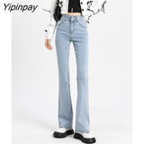 Yipinpay High Waist Stretch Flare Skinny Denim Jeans Womens