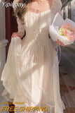 Yipinpay Elegant Pure Color Dress Woman Party One Piece Dress Korea Style Casual Long Sleeve Vintage Midi Dress Bandage 2023 Spring