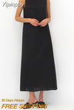 Yipinpay Summer Cotton Linen Tank Dresses Women Lace-Up Backless Long Casual Dress Round Neck 2023 Sleeveless Office Ladies