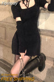 Yipinpay Spring Black Bodycon Dress Women Long Sleeve Vintage Sexy Dress Office Lady Evening PartyOne Piece Dress Korean Fashion