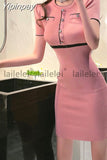 Yipinpay Bodycon O-Neck Short Sleeve Knitted Dress Women Elegant Party korean Fashion Office Lady Summer Sundress 2023 Robe Femme