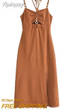 Yipinpay Fashion Dresses for Women 2023 Summer New In Dresses Female Chic and Elegant Slip Dress Ladies Slim Backless Sexy Dress