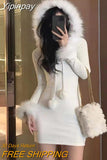 Yipinpay Bodycon Y2k Mini Dress Party 2023 Winter Pure Color One Piece Dress Korean Fashion Slim French Elegant Casual Dress Design