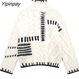 Yipinpay Autumn Winter Sweet Women Knitted Sweater 2023 Thicken Long Sleeve Female Pullover Simple Vintage Causal Warm Tops