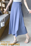 yipinpay Women Wrap Skirt Summer Beach Boho Sexy Casual One-piece Midi Skirts Korean Fashion Solid Color Chic Faldas 9 Colors