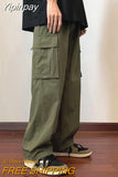 Yipinpay New Gothic Print Loose Men's Pants Fashion Street Wear Multi-Pocket Overalls Y2K Hip-Hop Best-Selling Overalls Men's Pants