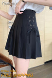 Yipinpay Kawaii Sexy Pleated Skirt Women Cute Lace-up A-line Mini Skirt High-waisted Harajuku Summer Korean Style School Uniforms