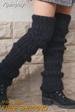 Yipinpay Womens Casual Knitted Leg Warmers Fashion Solid Color Leg Warmers Lolita Socks Accessories Skin Friendly Streetwear