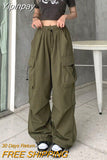 Yipinpay New Spring Drawstring Leg Casual Pants Women's Y2K American Street Loose Slim Straight Wide-Leg Pants Couple Tooling Pants