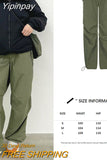 Yipinpay Pockets Cargo Pants Women Straight Loose Wide Leg Mom Jeans Vintage 90S Aesthetic Low Waist Streetwear Baggy Denim Trousers