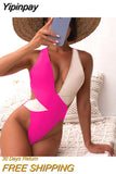 Yipinpay Up Women One Piece Swimsuit 2023 Sexy Female Swimwear Swimming Suit High Waist Monokini Bathing Suit Beachwear Swimsuit 920