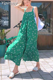 Yipinpay Polka Dot Wide-leg Jumpsuits Sling Sleeveless Korean Large Size Summer 2023 Straight Pants Casual Loose Overalls Women